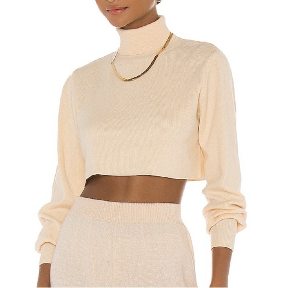 Callahan Knitwear x Revolve Cropped Turtleneck Sweater in Dreamsicle - Size XS